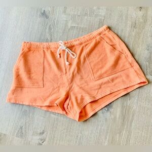 aerie Peach Terrycloth Drawstring Shorts XL